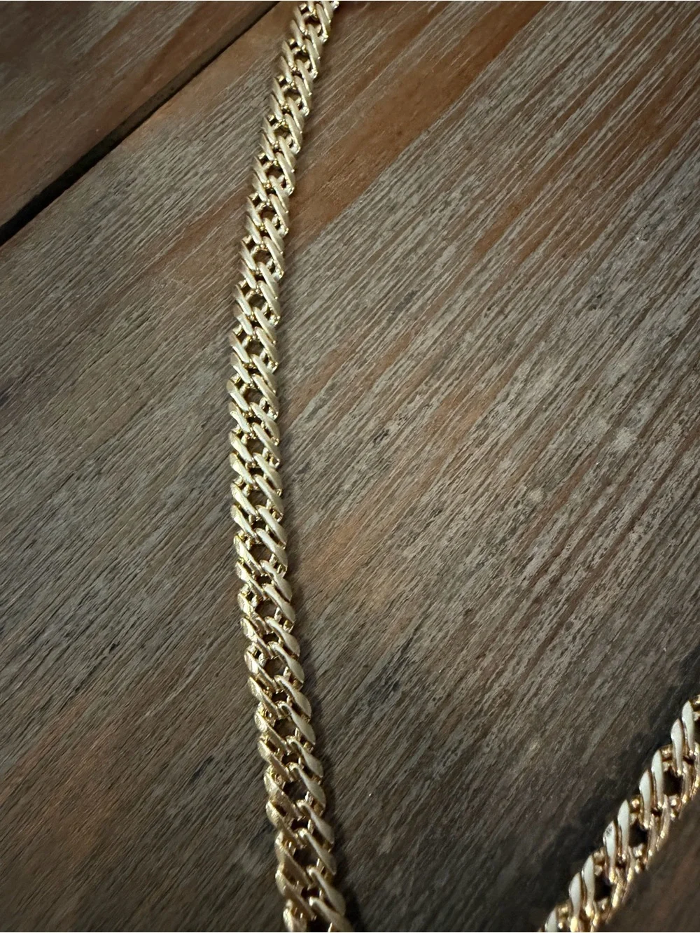 Gold Chain Necklace with White Pearl-Trim Pendant